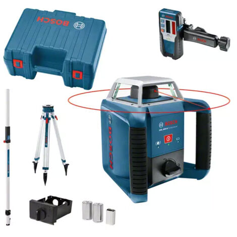 Pack extérieur BOSCH GRL 400 H - 061599403U - Laser rotatif - Trépied BT 170 - Mire GR 240