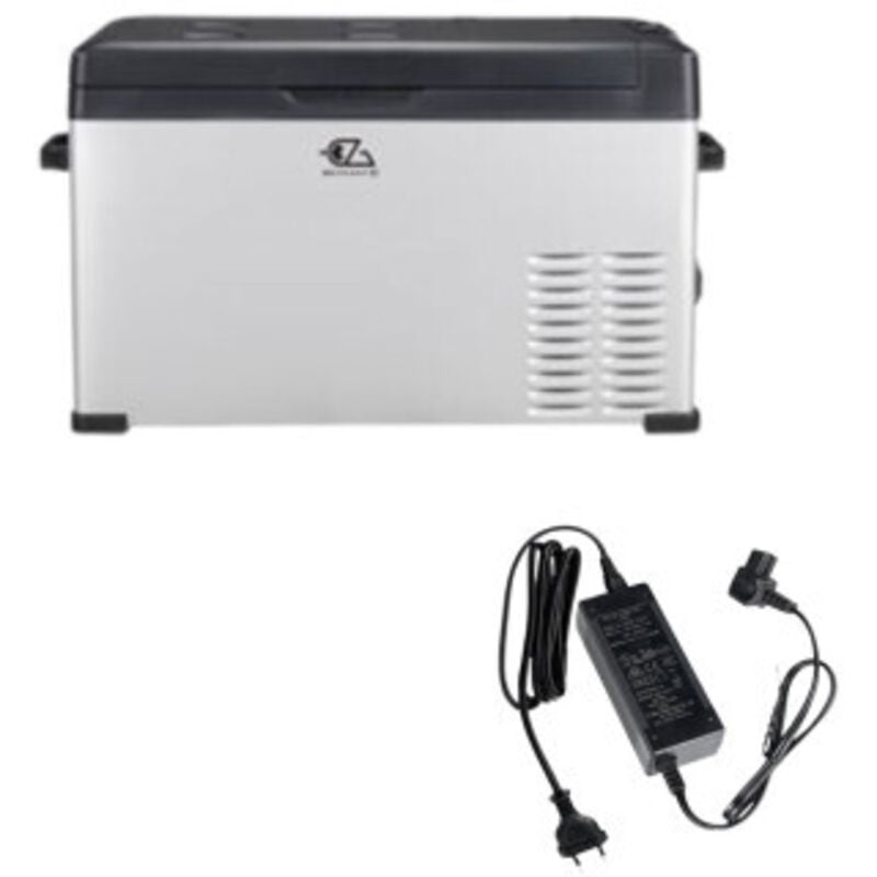 EZA - Pack Glacière a Compression Electrique 30L 12/24/230V Portable Camping-Car + Adaptateur 12/220V