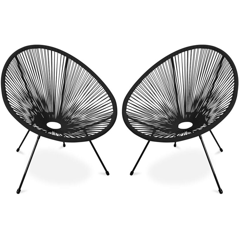 Privatefloor - Pack Fauteuil Acapulco x2 - Piétement Noir - Nouvelle Édition Noir