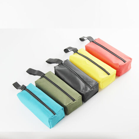 Pack fermetures éclair utilitaire impermeabile en Tissu pochettes/plus petite des vis clous outils les organisateurs Bourse 258.57cm Noir, bleu, rouge, jaune, vert 5PCS, KoleZy
