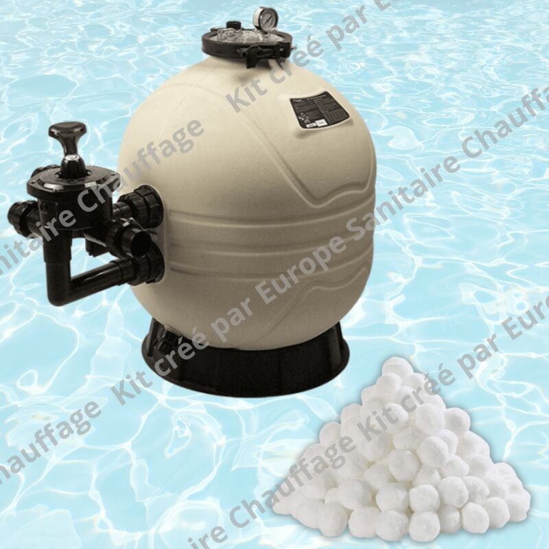 Pack Filtre à sable mfs + Balles filtrantes Optimax 50 m³