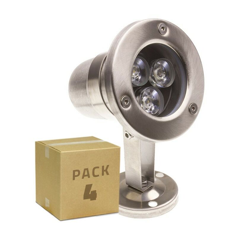 

Pack Foco LED Inox de Superficie 12V IP68 3W (4 un) Blanco Cálido 3000K . - Blanco Cálido 3000K