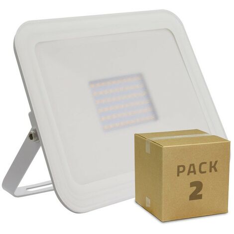 Pack Foco Proyector LED 100W Blanco Slim Cristal 120lm/W (2 un)