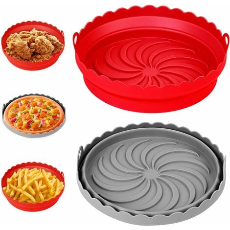 3 Packs Air Fryer Silicone Liners Pot for 3 to 6 QT, 8 Inch Air Fryer  Silicone Basket Bowl with Gloves and Brush, Replacement of Flammable  Parchment Paper, Total 6pcs
