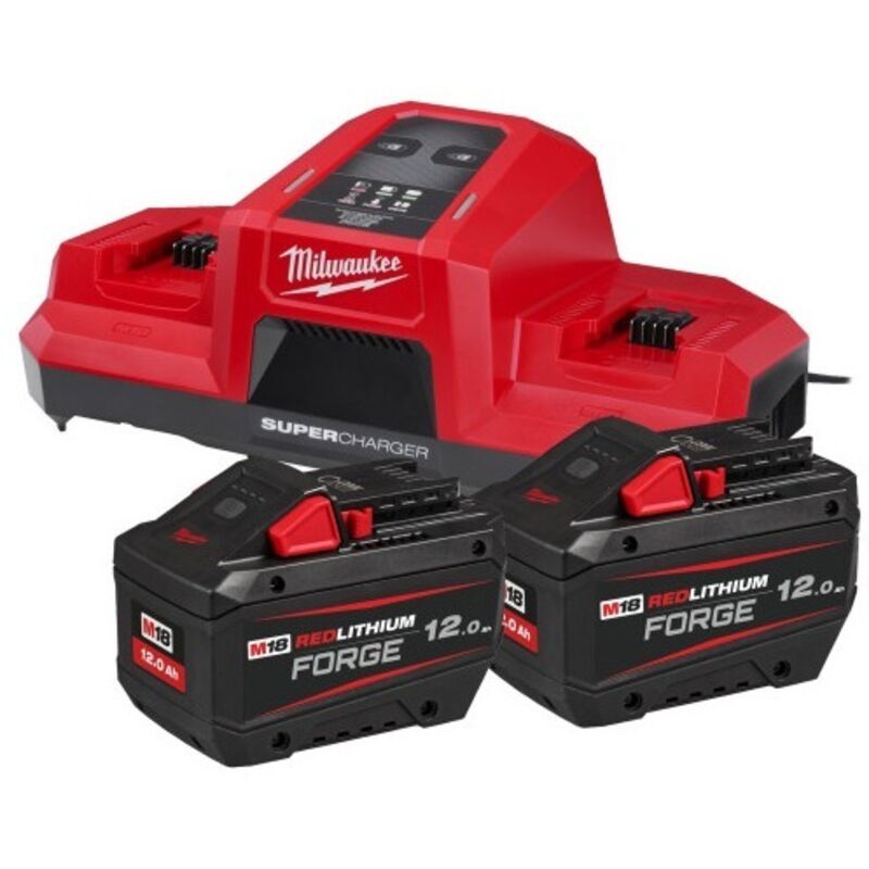 Milwaukee - Pack forge nrg M18 : 2 x batteries forge™ 12.0 Ah + 1 x Super chargeur double
