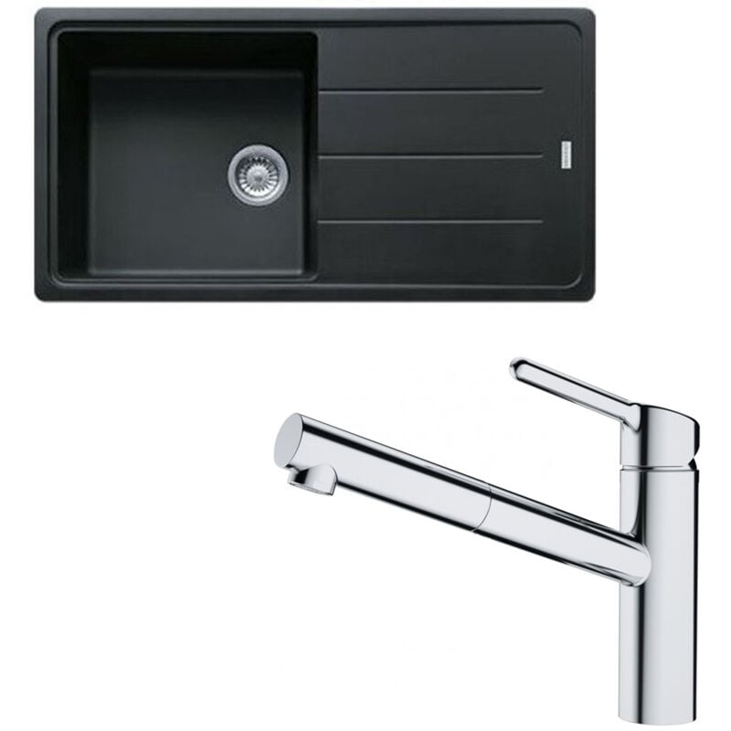 Pack évier XL Antea Fragranit onyx 970 x 500 x 200 mm + mitigeur Orbit douchette - Franke