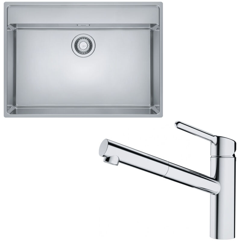 Pack cuve Maris inox 730 x 510 x 180 mm + mitigeur Orbit douchette Franke