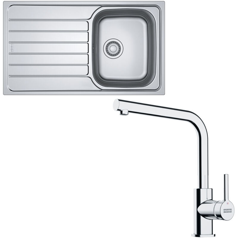 Pack évier Spark Inox Dékor 860 x 500 x 160 mm + mitigeur Lina l Franke