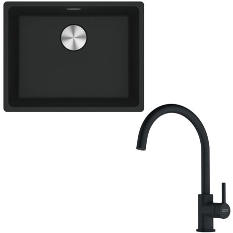 Pack Full Black cuve XL Maris Fragranit 553 x 433 x 200 mm avec mitigeur Lina J - Franke