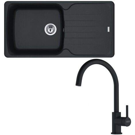 Pack full black évier XL Antea Fragranit 970 x 460 x 210 mm + mitigeur Lina J noir - Franke