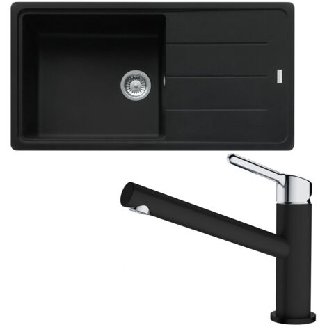 Pack full black évier XL Antea Fragranit 970 x 460 x 210 mm + mitigeur Orbit noir - Franke