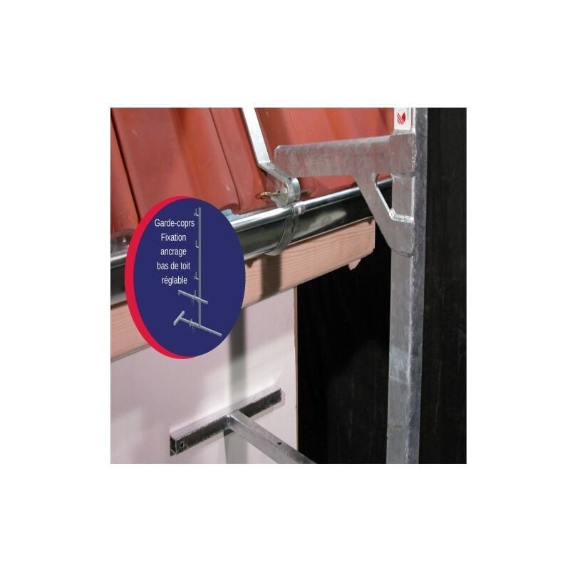 Dimos - Pack garde-corps 12ml avec fixation bas de toit réglable 1040 mm