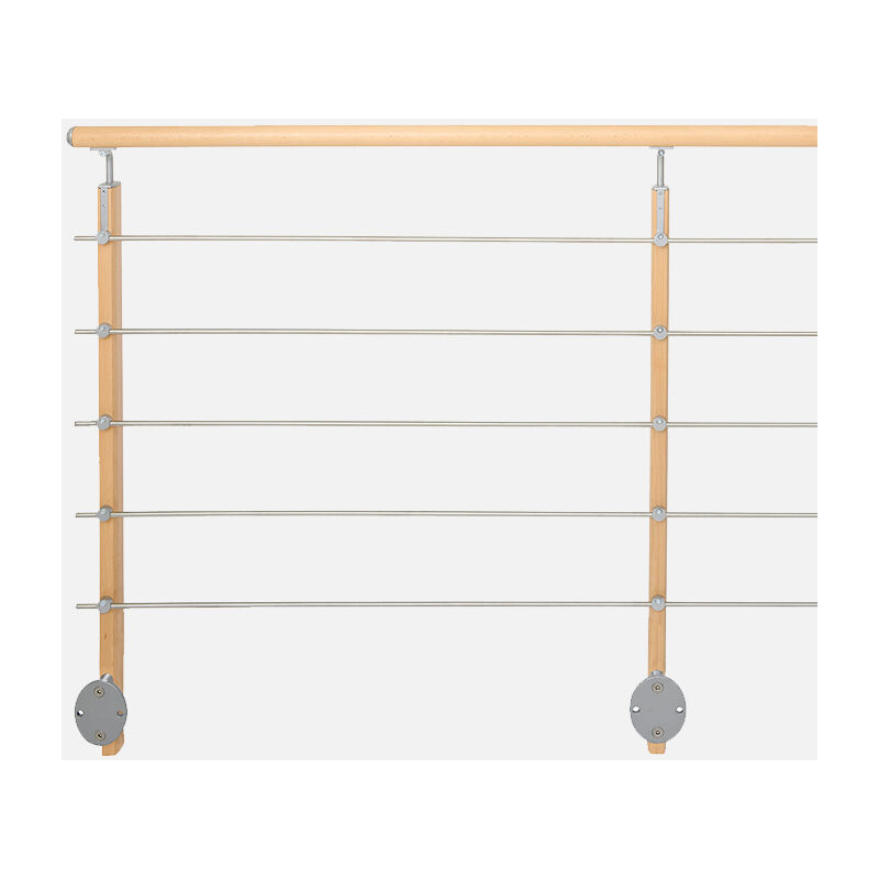 Inoline - Kit garde-corps 2m prêt à poser en hêtre