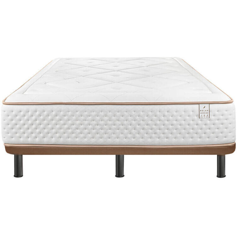 Pack Gaviota Oro matelas à ressorts ensachés 31 cm visco-graphène + sommier tapissier 3D 160 x 190 cm