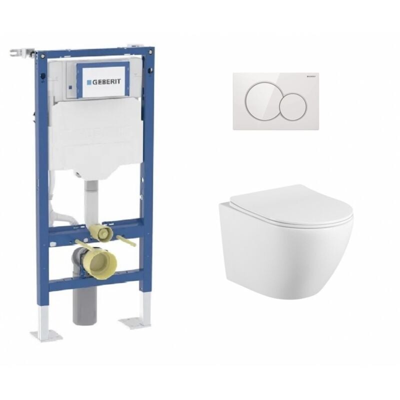Pack Geberit UP320 + Cuvette kelos Blanc Mat+ Plaque Sigma Blanche