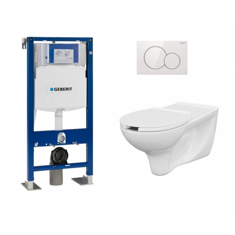Geberit - Pack UP320 + Cuvette pmr + Plaque Sigma Blanc