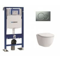 Pack Geberit UP320 + cuvette sans bride Rimless + plaque Sigma CHR mate