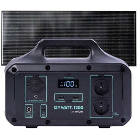 Pack générateur solaire IZYWATT 1200 et panneau solaire fixe 200W