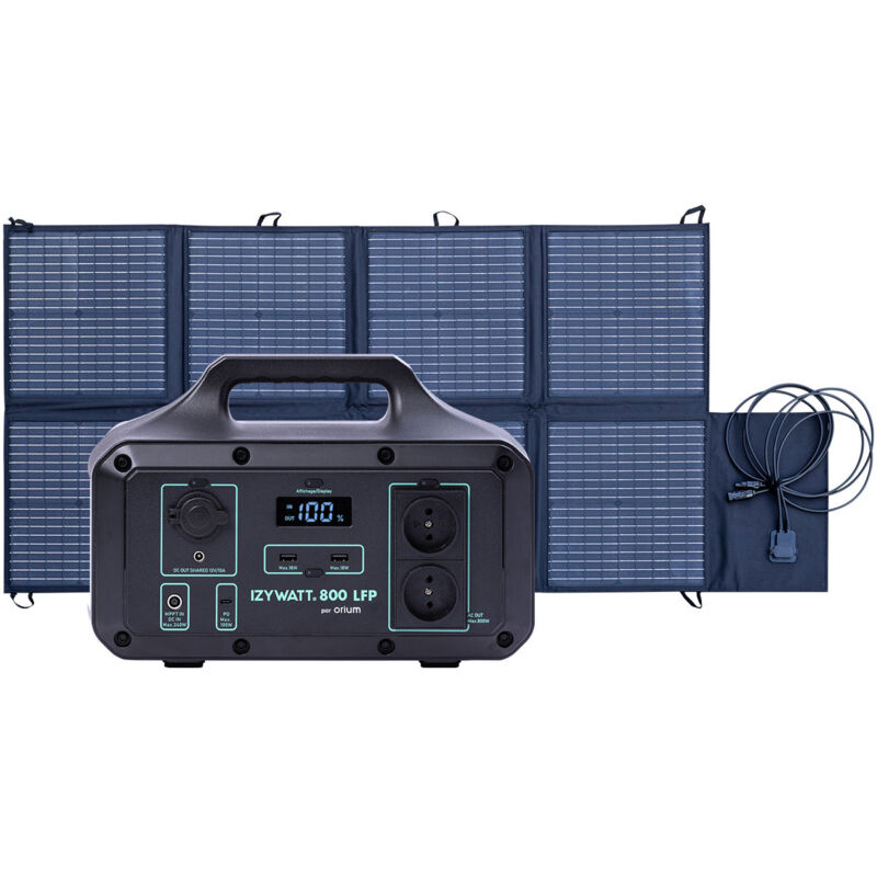 Pack générateur solaire lfp Izywatt 800 + panneau solaire 160W