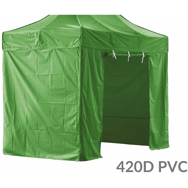 

Pack 4 LADOS (SIN ESTRUCTURA) - VERDE - 3 MUROS MACIZOS CON PUERTA 420D REVESTIDO PVC POLIESTER 2X3M ALCANCE 40MM - Greaden
