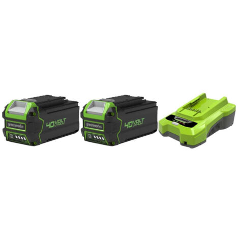 Pack GREENWORKS 40V - 2 baterías 4,0Ah Lithium-ion - 1 Cargador