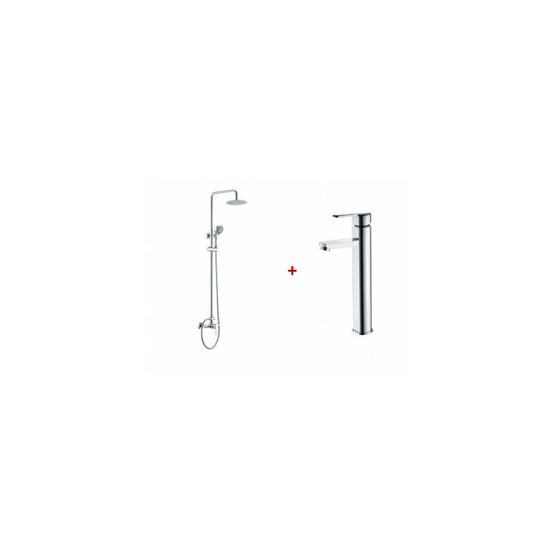 

Pack Grifo Barra Ducha + Grifo De Lavabo Alto Monomando Imex - Serie Roma