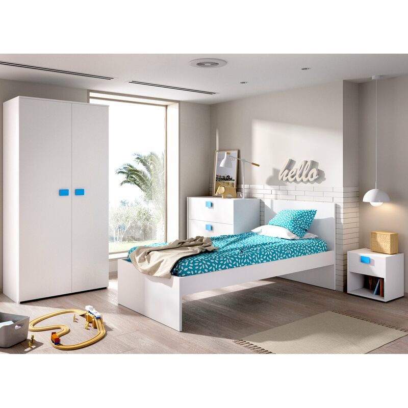 

Pack habitación dormitorio , Armario Ropero,Cama cabezal , Cómoda y Mesita de noche