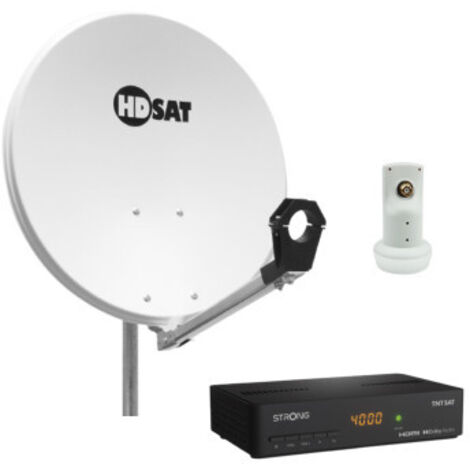 Pack HDSAT Parabole satellite acier 60cm avec Support LNB + LNB Single + Décodeur Satellite ASTRA HD + Carte