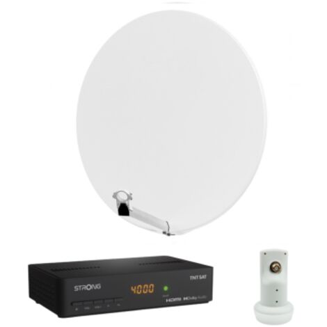 Pack HDSAT Parabole Satellite Fibre Composite Blanche 85cm + LNB Single + Décodeur Satellite ASTRA HD + Carte