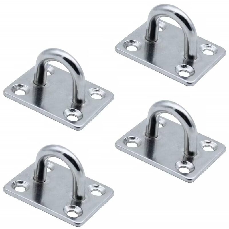 Pack Heavy Duty 304 Stainless Steel 4 Hole Eye Hooks for Boat Yoga Rig Exercise Harness Swing Hammock Boxing Punching Bag