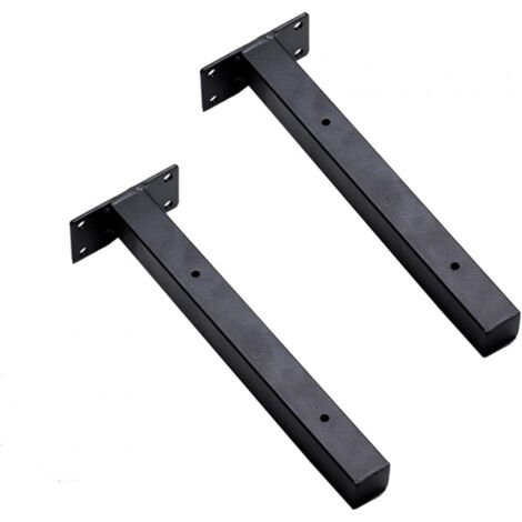 ZVD Pack Heavy Duty Shelf Brackets - Industrial Shelves, 25cm Black Brackets for Custom or DIY Wall Shelves (Black)