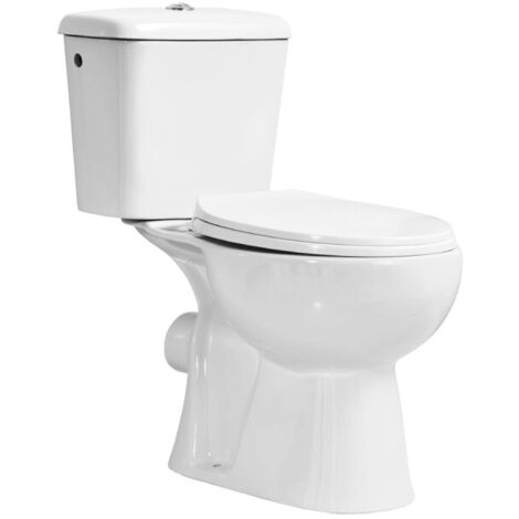 Pack Inodoro salida horizontal con mecanismo, tapa con asiento y fijaciones