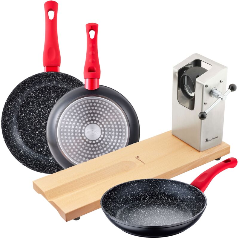 

Bergner - Pack Jamonero Colección Masterpro y un Set 3Pc Sarten (20+24+28) Aluminio Forjado Induccion Energy