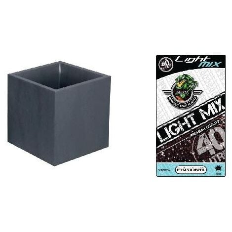 Pack - Jardinière Volcania Anthracite 31L + Substrat Platinium LightMIX