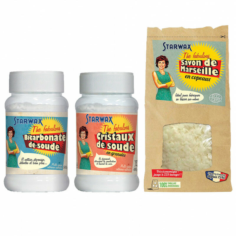 Pack Je Fabrique Ma Lessive En Poudre Savon De Marseille Cristaux De Soude Bicarbonate De Soude The Fabulous Starwax