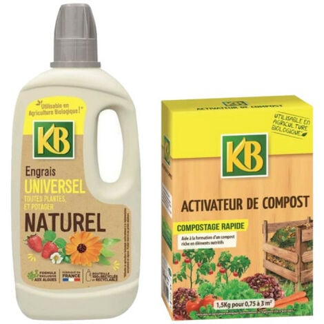 Lot de 3 engrais tout prêt plantes vertes et plantes d'intérieur KB - 1L -  Espace Bricolage