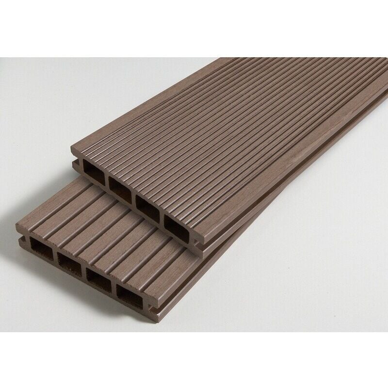 Mccover - pack 1 m² lame de terrasse composite Dual accessoires (4 coloris) 2400mm - Coloris - Brun rouge, Epaisseur - 25mm, Largeur - 14 cm,