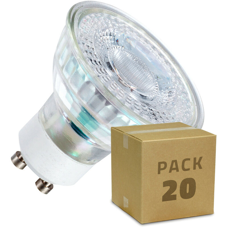 Image of Pack Lampadina LED GU10 SMD Vetro 7W (20 Un.) Bianco Freddo 6000K - 6500K - Bianco Freddo 6000K - 6500K