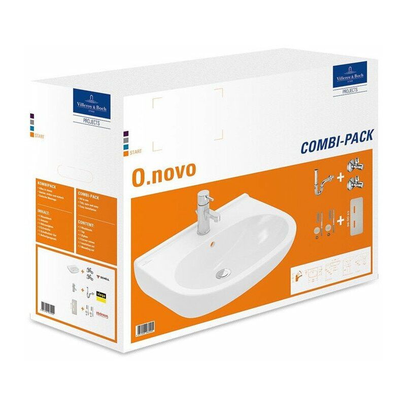 

Pack lavabo O.NOVO con lavabo blanco VILLEROY & BOCH