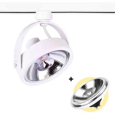 Pack LED-Schienenstrahler 3 Phasen + LED-Glühbirne AR111 GU10
