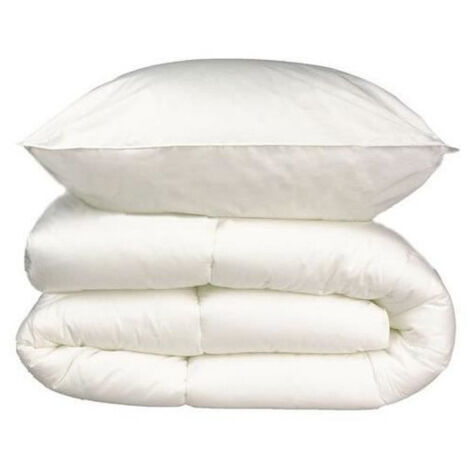 Pack linge de lit Microfibre - 1 Couette chaude 140x200 cm + 1 Oreiller 60x60 cm blanc