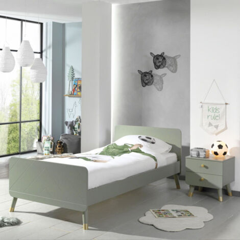 Pack - Lit Enfant & Chevet "Billy" 90x200cm Vert