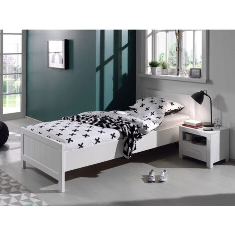 Pack - Lit Enfant & Chevet "Erik" 90x200cm Blanc