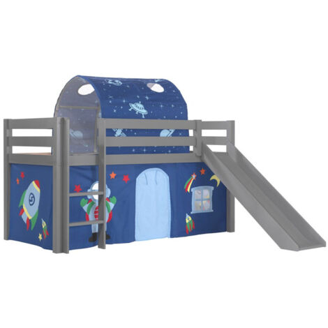 Pack - Lit Enfant, Tente, Tunnel & Toboggan "Pino Astronaute II" Gris