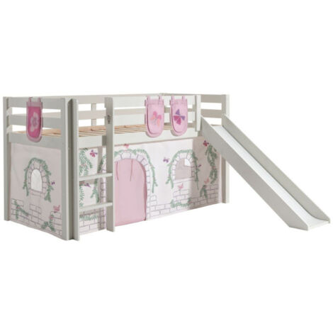 Pack - Lit Enfant Toboggan, Tente & 3 Pochettes "Pino Birdy" Blanc