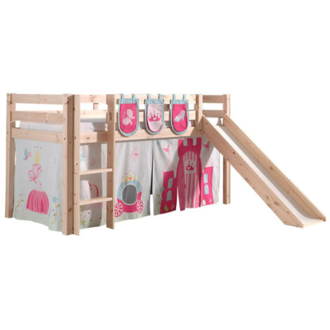 Pack - Lit Enfant Toboggan, Tente & 3 Pochettes "Pino Princesse" Naturel
