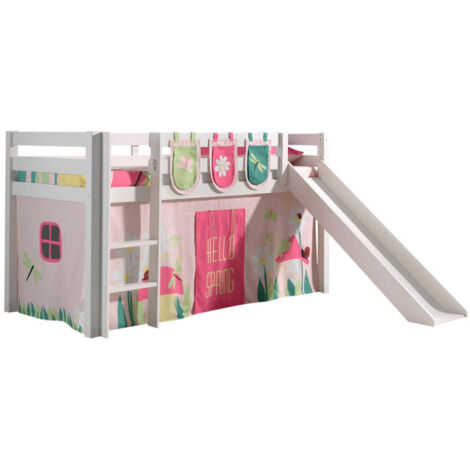 Pack - Lit Enfant Toboggan, Tente & 3 Pochettes "Pino Spring" Blanc
