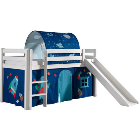 Pack - Lit Enfant, Toboggan, Tente & Tunnel "Pino Astronaute II" Blanc
