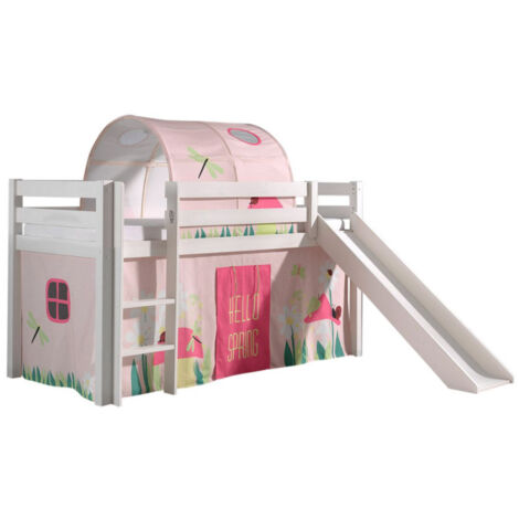 Pack - Lit Enfant, Toboggan, Tente & Tunnel "Pino Spring" Blanc