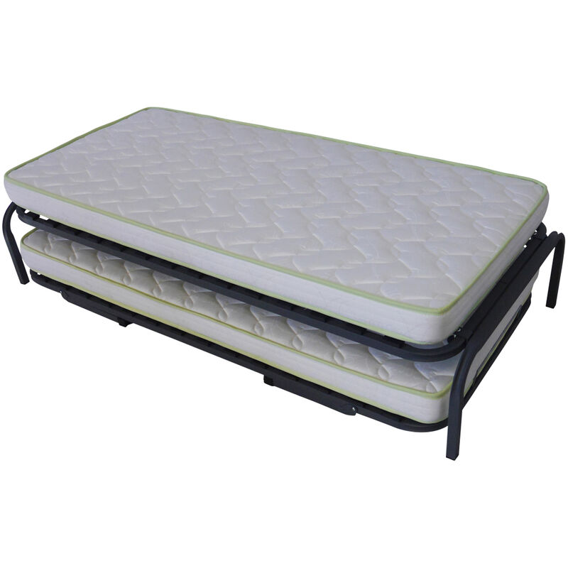 Pack lit gigogne avec 2 matelas Strata 80x190 cm